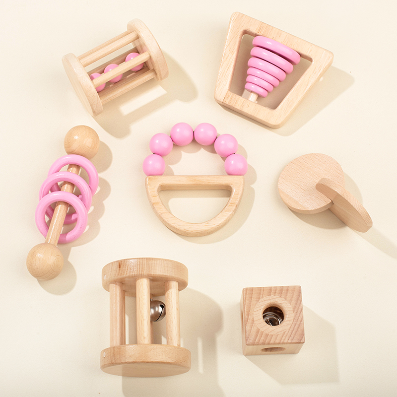 Dry Food Baby - Mainan Kayu Montessori Set Kerincingan Bayi