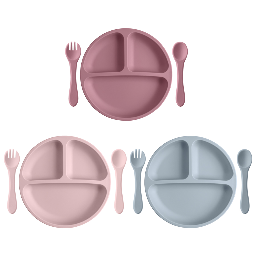 Baby Food Chart - Peralatan makan silikon anak-anak, 3 buah