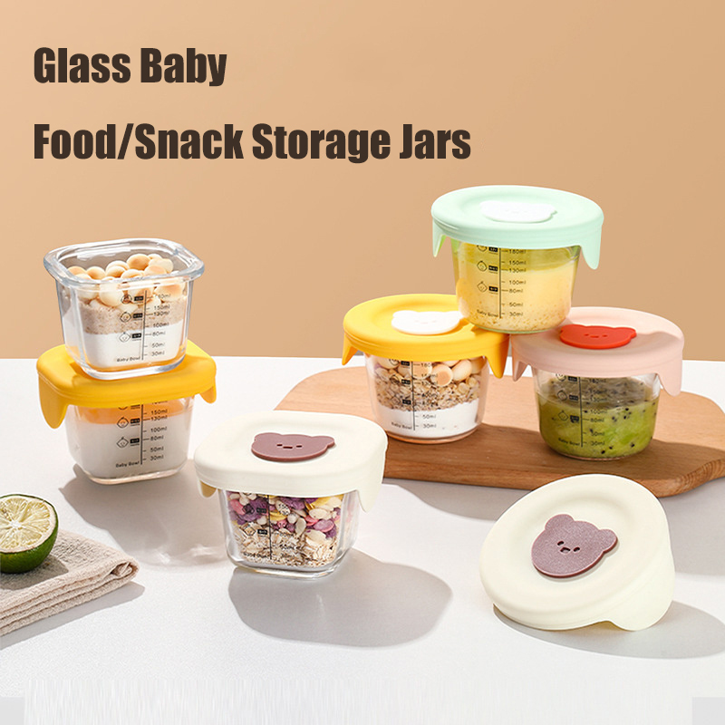 Baby Food Category - Stoples penyimpanan makanan kaca bayi, mangkuk
