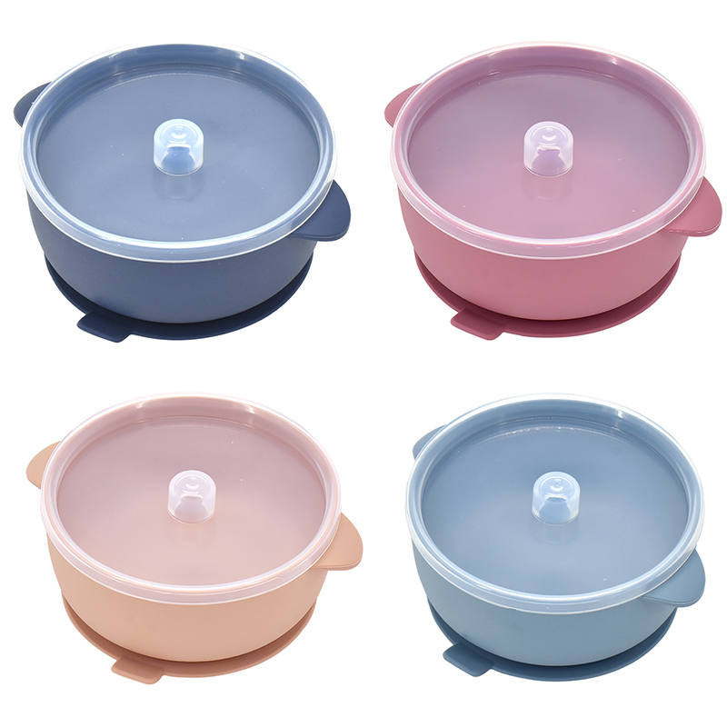 Baby Food Chart - Mangkuk bayi silikon 400ML dengan tutupnya,