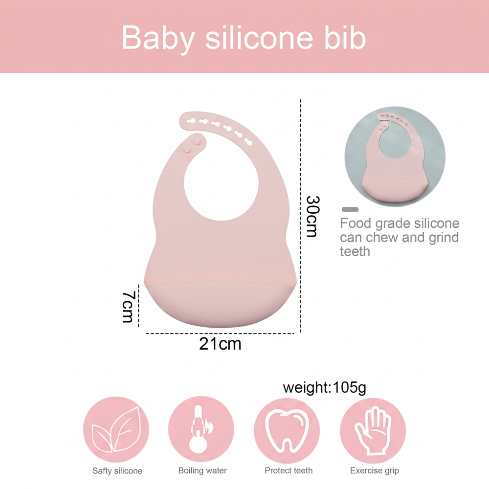 1 Buah Bib Silikon Bayi Dapat  - Baby Food Grade ulasan dan harga